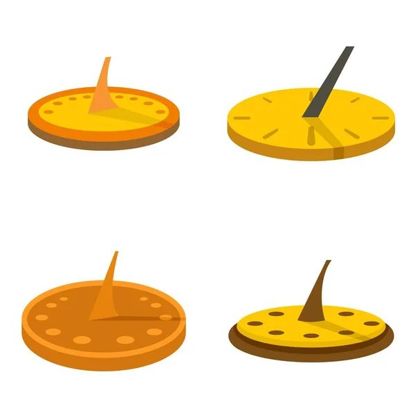 Conjunto de iconos de reloj de sol, estilo plano — Vector de stock