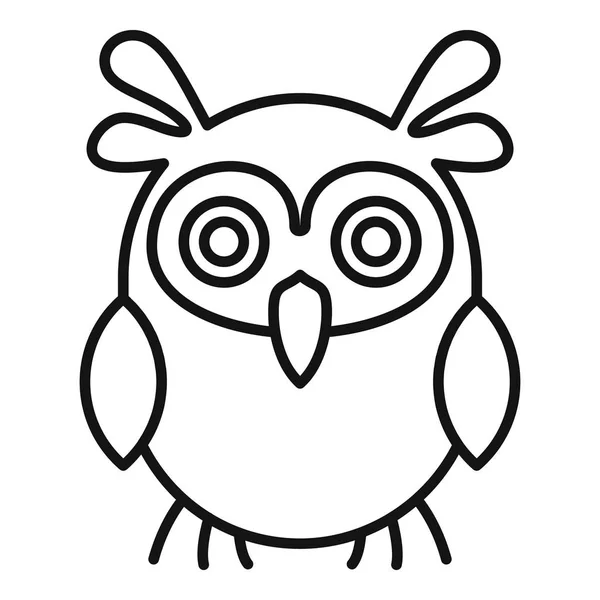 Owl icon, outline style — Stock Vector