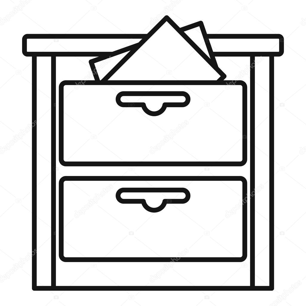 Archive drawer icon, outline style