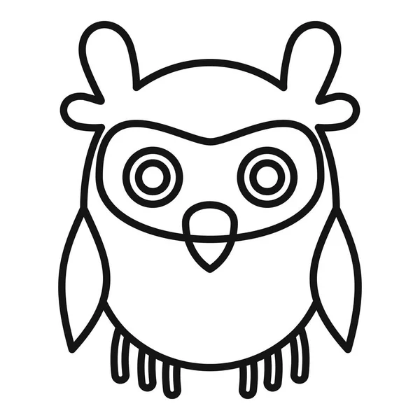 Sleeping owl icon, outline style — Stock Vector
