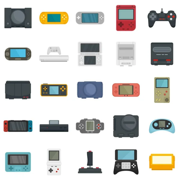 Ensemble d'icônes de console, style plat — Image vectorielle