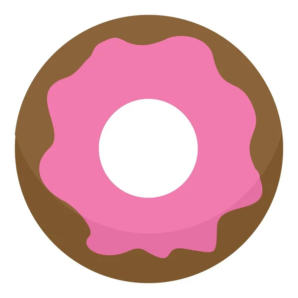 Rosa Donut-Symbol, flacher Stil — Stockvektor