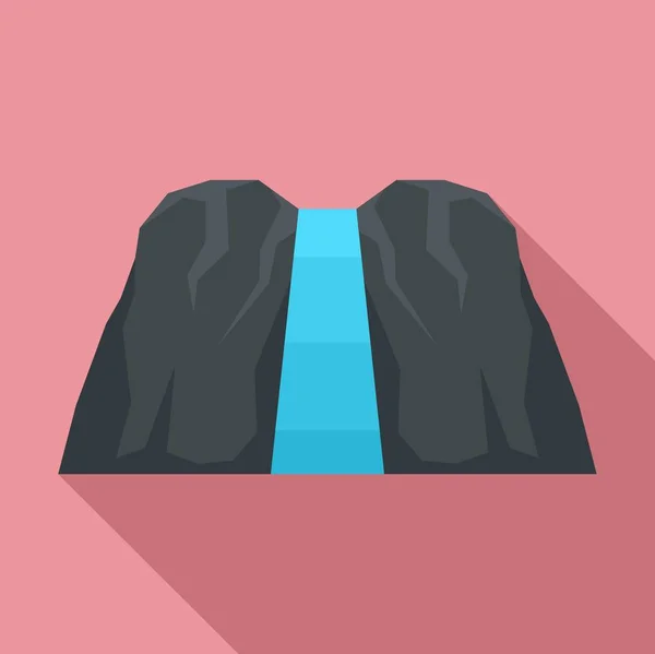 Wasserfall-Ikone, flacher Stil — Stockvektor