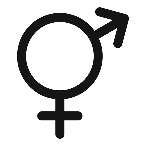 Icône signe bisexuel, style simple — Image vectorielle