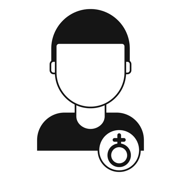 Garçon gay avatar icône, style simple — Image vectorielle