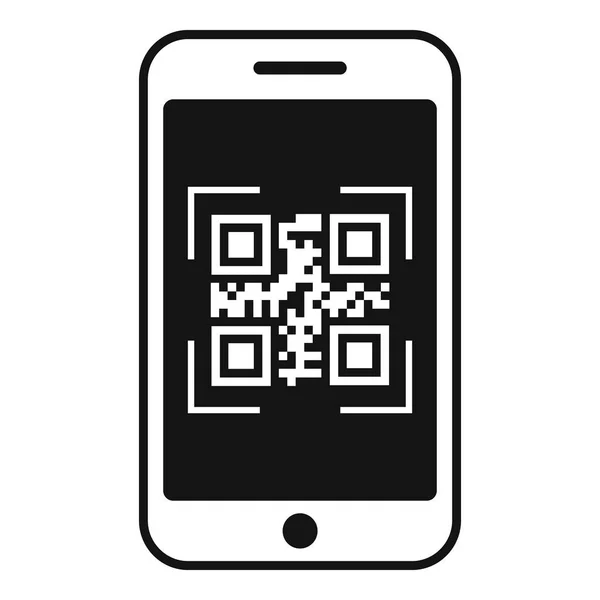 智能手机qr码图标，简单风格 — 图库矢量图片