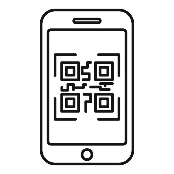 智能手机 qr 码图标，轮廓样式 — 图库矢量图片