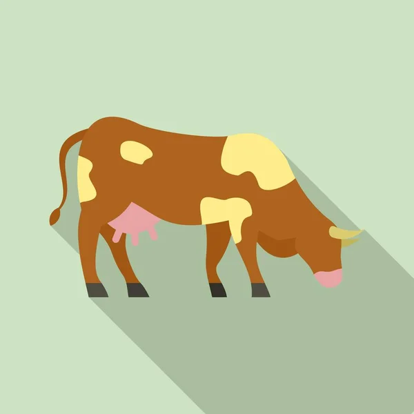 Kuh-Ikone, flacher Stil — Stockvektor