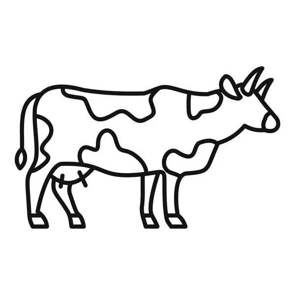 Milk cow icon, outline style — Stock Vector
