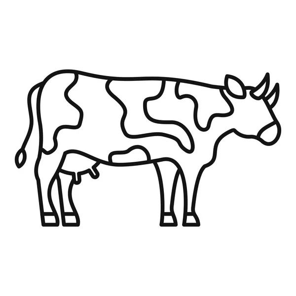 Иконка коровы-дневника, стиль контура — стоковый вектор