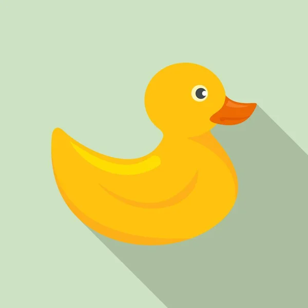 Rubber duck icon, flat style — Stock Vector