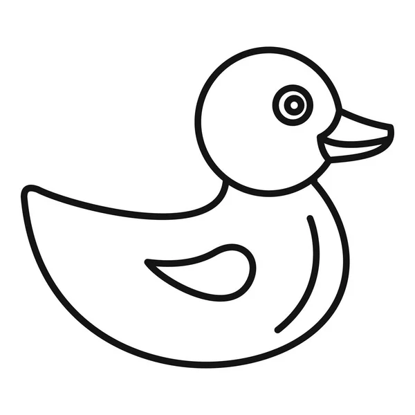 Bébé canard icône, style contour — Image vectorielle