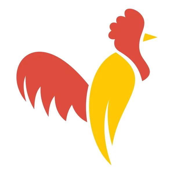 Farm Rooster logo, platt stil — Stock vektor
