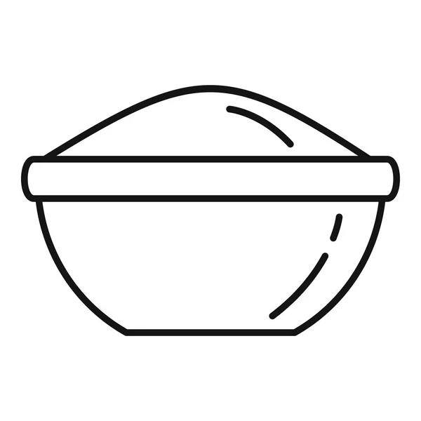 Icono de cuenco de arroz, estilo de esquema — Vector de stock