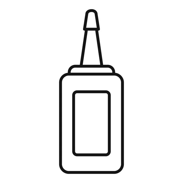 Icono de la botella de mostaza, estilo de esquema — Vector de stock