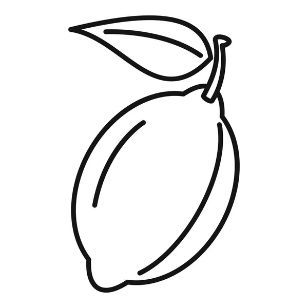Піктограма лимона фруктів, стиль контуру — стоковий вектор