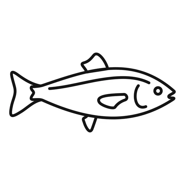 Meer Fisch Symbol, Umriss Stil — Stockvektor