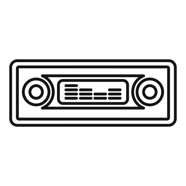 Ícone de áudio do carro, estilo esboço — Vetor de Stock