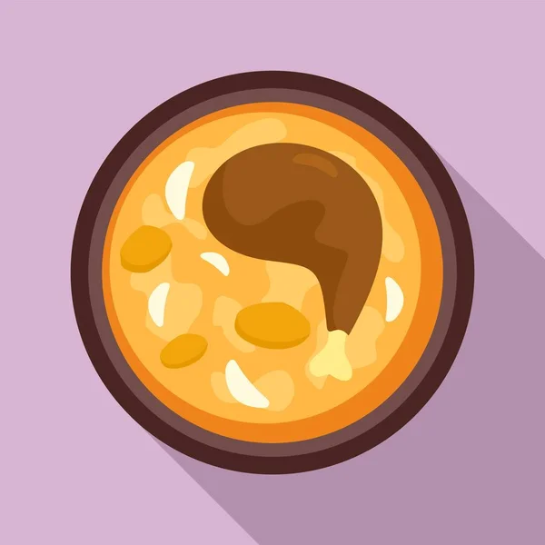 Piernas de pollo tailandesa icono de la comida, estilo plano — Vector de stock