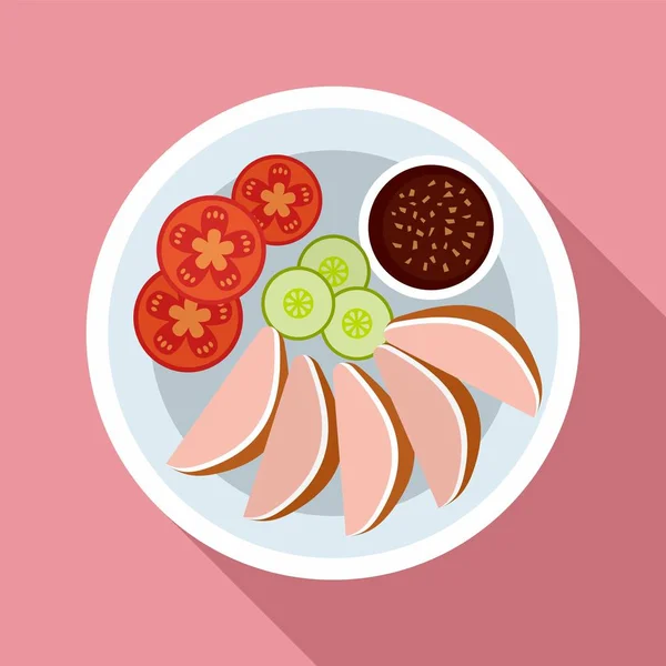 Thai food vegetables icon, flat style — Stock Vector