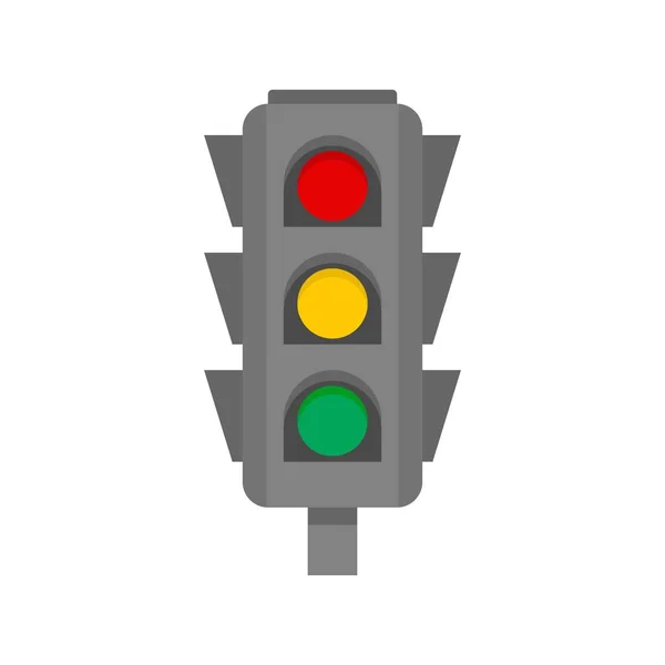 Közúti közlekedési lámpák ikon, lapos stílusú cross — Stock Vector
