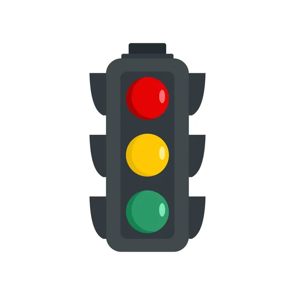 Regulation traffic lights icon, flat style — Stock Vector