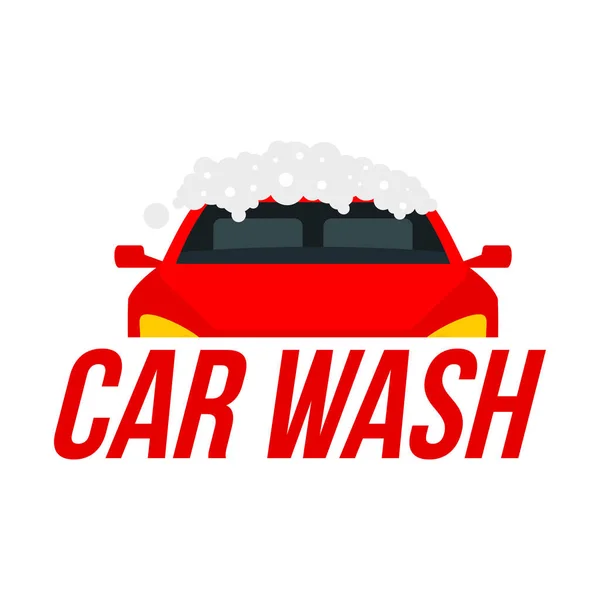 Schaumstoff-Autowaschanlage Logo, flach — Stockvektor