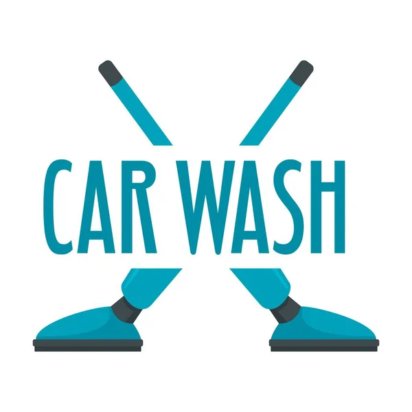 Carwash stofzuiger logo, vlakke stijl — Stockvector