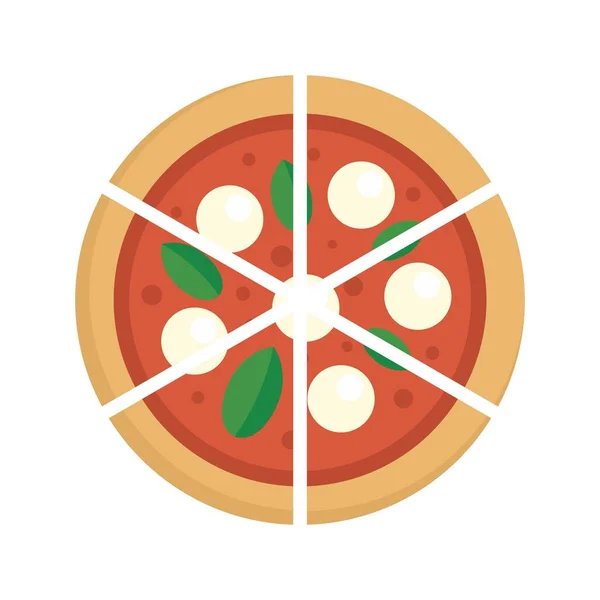 Four cheeses pizza icon, flat style — Stock Vector
