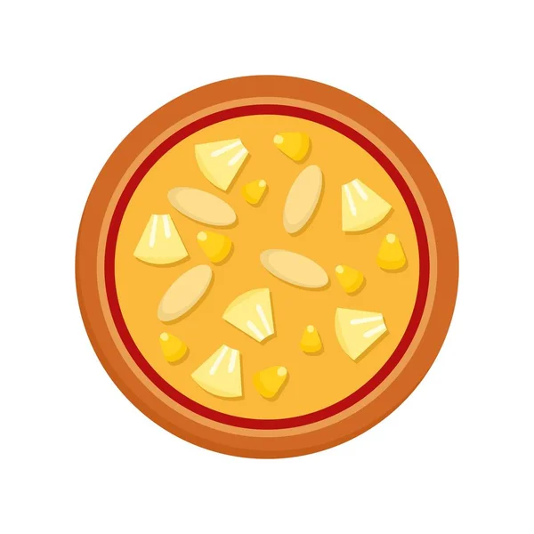 Εικονίδιο πίτσα για χορτοφάγους, επίπεδη στυλ — Διανυσματικό Αρχείο
