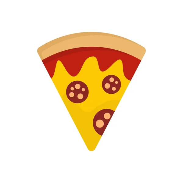 意大利腊肠比萨饼切片图标, 平面样式 — 图库矢量图片