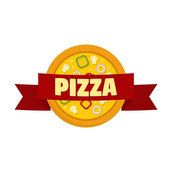 Pizza logo, flat style — Stock Vector