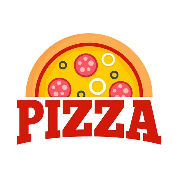 Pizza margarita logo, płaski — Wektor stockowy