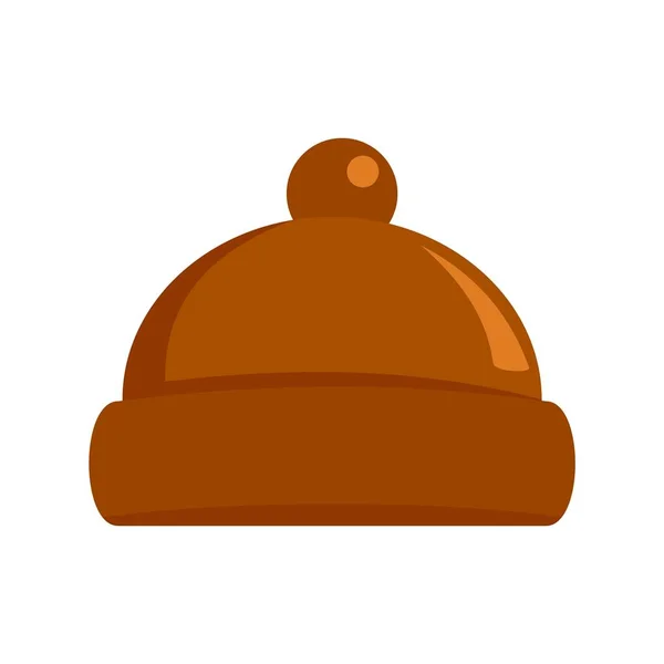 Значок капелюха Beanie, плоский стиль — стоковий вектор
