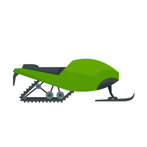 Icône de motoneige de montagne, style plat — Image vectorielle
