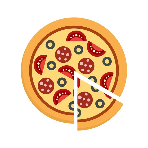 Ícone de pizza Margarita, estilo plano — Vetor de Stock