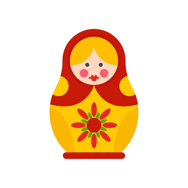Icona nazionale della bambola nidificante, stile piatto — Vettoriale Stock