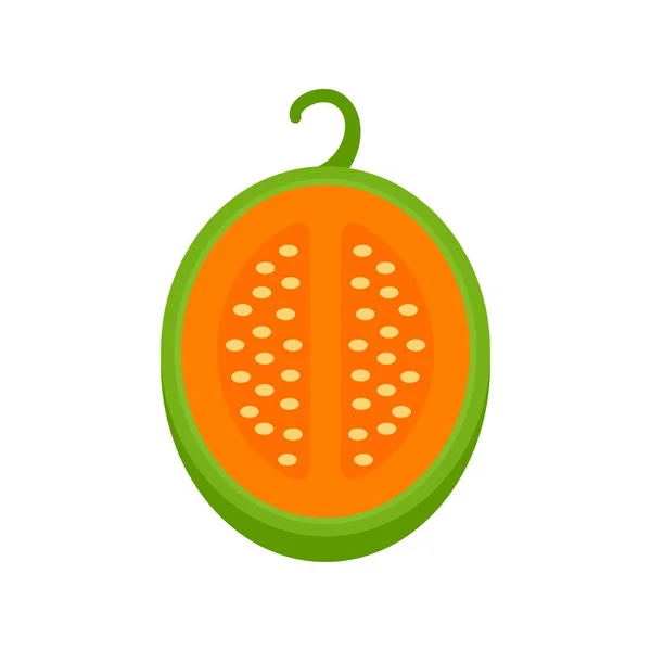 Grön melon ikon, platt stil — Stock vektor