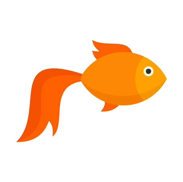 Gold fish icon, flat style — Stock Vector