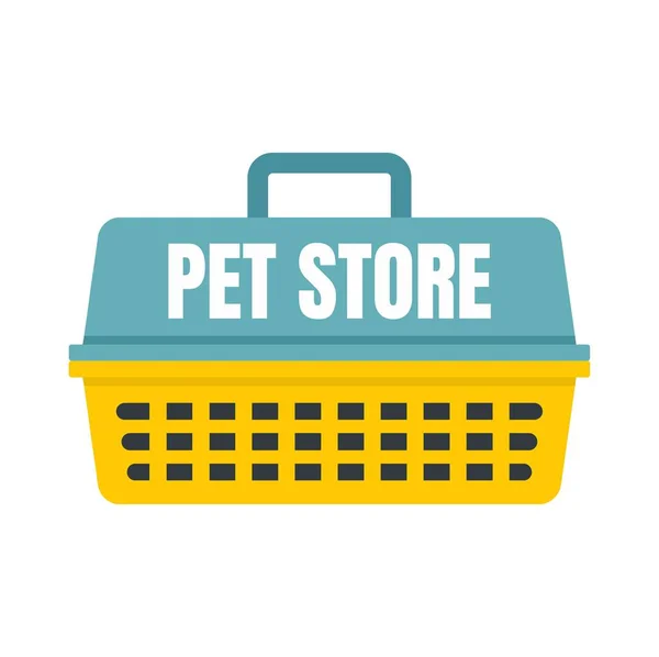 Κατοικίδιο ζώο κατάστημα καλάθι λογότυπο, επίπεδη στυλ — Διανυσματικό Αρχείο