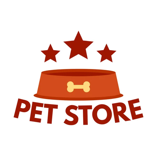 Pet logo van de winkel van de plaat, vlakke stijl — Stockvector