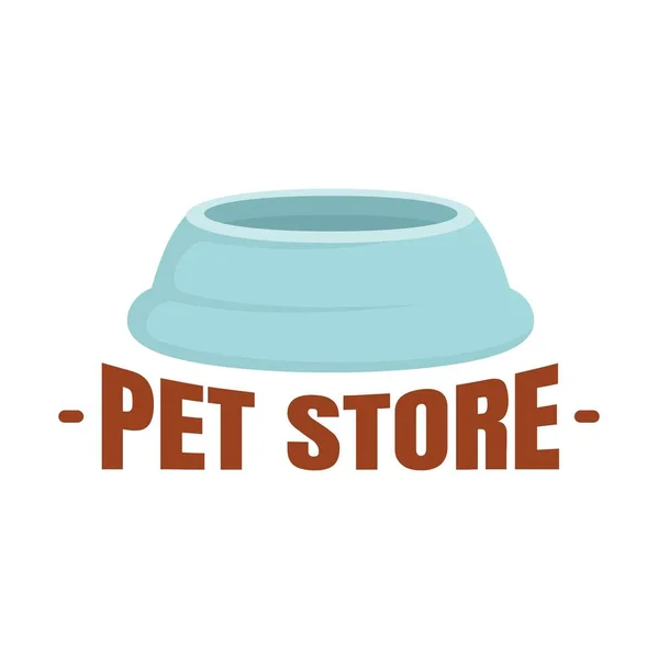 Tienda de mascotas placa de plástico logo, estilo plano — Vector de stock