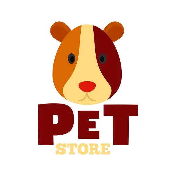 Sklep zoologiczny zwierzęta logo, płaski — Wektor stockowy
