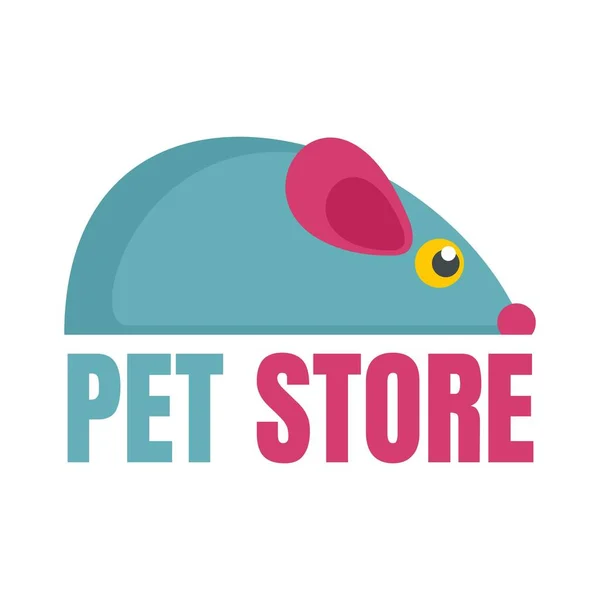 Pet store toys logo, flat style — Stock Vector