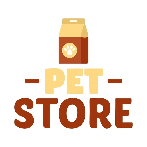 Pet store dog food logo, flat style — Stock Vector