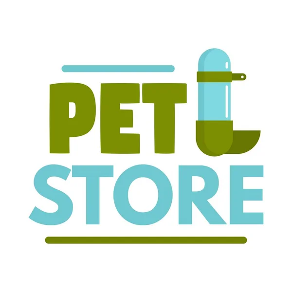 Logotipo do bebedor da loja de animais de estimação, estilo plano — Vetor de Stock