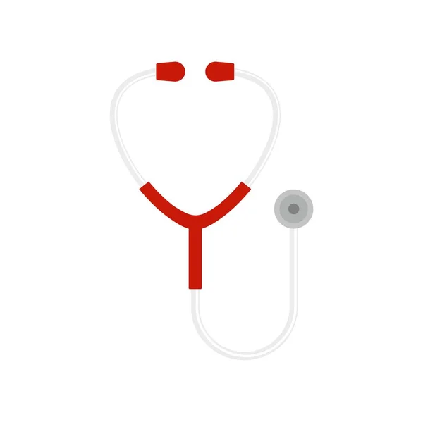 Ikona stetoskopu, płaska — Wektor stockowy