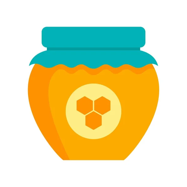 Icono de tarro de miel, estilo plano — Archivo Imágenes Vectoriales