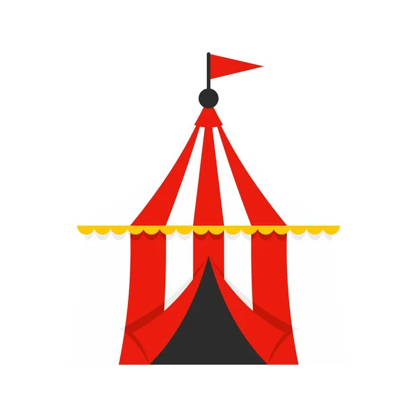 Icône de tente de cirque, style plat — Image vectorielle