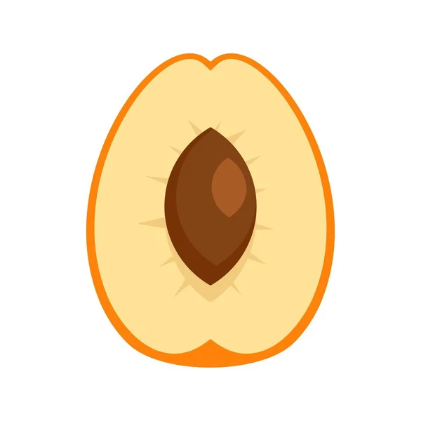 Broušená meruňkový ikona, plochý — Stockový vektor